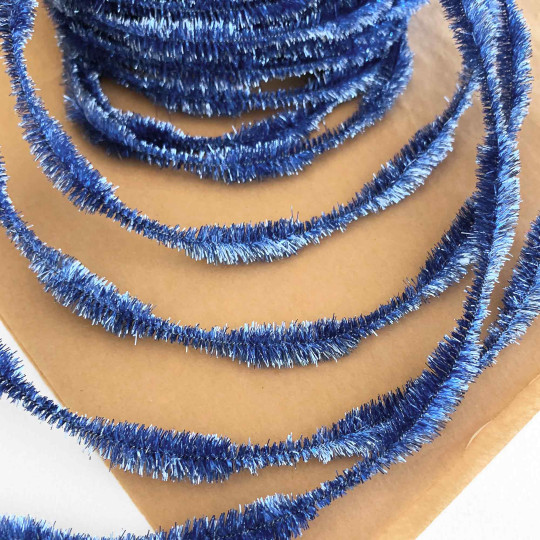 Petite 2-1/2" Bump Chenille for Beards and Arms in Metallic Ice Blue ~ 1 yd. (15 bumps)